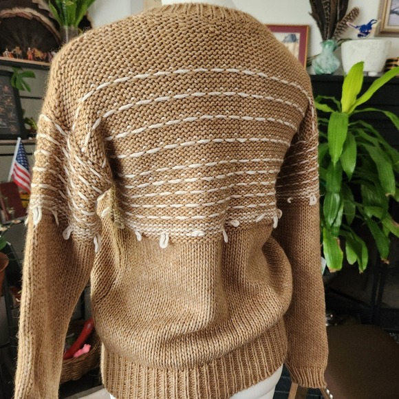Elsamanda‎ Anthropologie Alpaca brown & white sweater size small - Picture 4 of 7